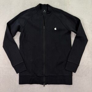 Apple Official Mens Medium Full Zip Bomber Jacket Adult Black Logo Tech Employee